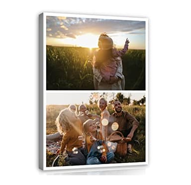 Ihr Foto auf Leinwand Hochformat 40x30 cm - Fotocollage 2 Fotos auf Leinwand - Leinwandbild Canvas Ihr eigenes Wandbild mit Wunschmotiv Personalisiertes Leinwandbilder als Geschenk Kunstdruck
