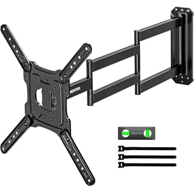 monTEK TV Wandhalterung Lang Arm für 23-65 Zoll Fernseher, ausziehbare 37 Zoll TV Halterung schwenkbar, neigbar, voll beweglich, max. VESA 400x400 mm, bis zu 35 kg