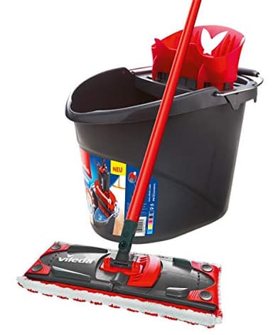 Vileda ULTRAMAX 2in1 Bodenwischer Komplett-Set | Mopp mit Mikrofaserbezug & Eimer mit Auswringfunktion | Hygienisches Bodenreinigungssystem für Parkett, Laminat & Fliesen