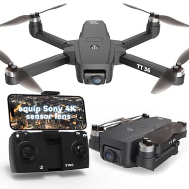TTROARDS TT36 GPS Drohne mit 4K-Kamera für Erwachsene, 5G WLAN Echtzeitübertragung, GPS Intelligente Rückkehrfunktion, Follow-Me-Funktion, RC-Quadcopter Bürstenlose Motoren Drohnen für Anfänger
