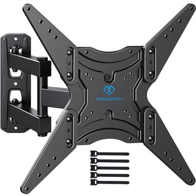 PERLESMITH TV Wandhalterung Schwenkbar Neigbar Wandhalterung Fernseher für 26-60 Zoll Flach & Curved Fernseher oder Monitor bis zu 35kg, TV Hlalterung Max.VESA 400x400mm