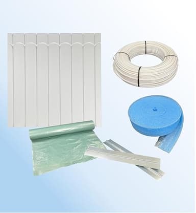 wannenfabrik / Fußbodenheizung Trockenbau System Set / Höhe 25 mm / Rohr 14x2mm / für Boden und Wandheizung geeignet (10 m²)