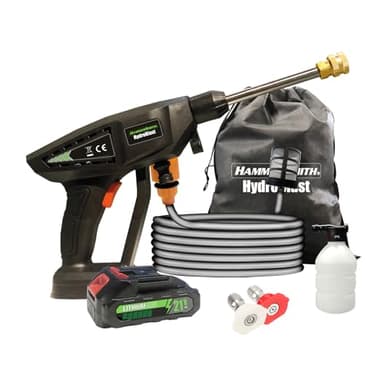 Hammersmith HydroBlast Druckpistole - Akku Druckreiniger für Gartenschlauch - bis zu 5m Reichweite - Waschpistole ohne Kabel - Autowaschpistole - 7 bar