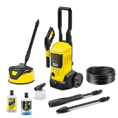 Kärcher Hochdruckreiniger K 4 FJ Home, Druck: max. 130 bar, Fördermenge: 420 l/h, Flächenleistung: 30 m²/h, Wasserfilter, Gewicht: 5,7 kg, HD-Pistole, Dreckfräser, VPS, Schaumdüse, Home Kit
