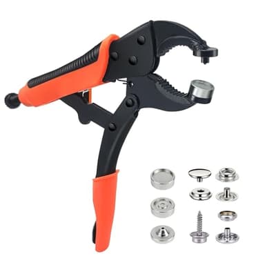 Nuscen Druckknopf Set Mit Zange,Druckknopfzange, EnthäLt Werkzeugtasche 50 SäTze 15 Mm Druckknöpfe, ösen,ösenzange, Drei Schimmel,Reparieren Von Segeltuch, NäHen,Planen Ersetzen Von MetallverschlüSsen