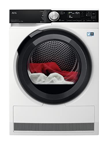 AEG WiFi Wärmepumpentrockner 9 kg, Serie 9000: AbsoluteCarePlus Daunentrocknung, Punktgenaue Trockenergebnisse mit 3D-Scan Restfeuchteermittlung, Energiekl. C, Trommelbeleuchtung, TR9W80690