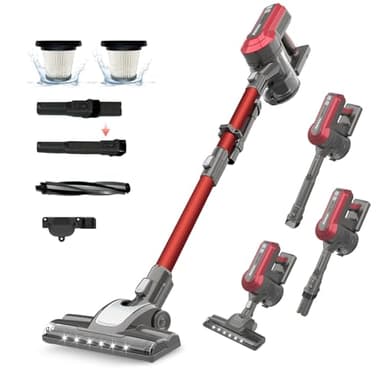 Akitas V10 Kabelloser Staubsauger 30V 450W Bis zu 50 Minuten Laufzeit 3 Saugstufen Hand- und Stielstaubsauger Bürstenloser Digitalmotor Wiederaufladbarer Lithium-Akku Ideal für Teppiche und Tierhaare