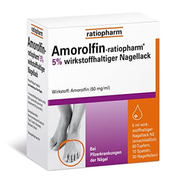 Amorolfin-ratiopharm 5% wirkstoffhaltiger Nagellack: Effektive Behandlung bei Nagelpilzinfektionen – einfache Anwendung nur einmal pro Woche, 5 ml Lösung