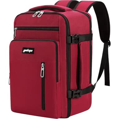 YOKGO Reiserucksack Rucksack Handgepäck Flugzeug 40x20x25 CM 20L Für Ryanair Untersitz Reise, Tasche Mit Nassfach, 15.6 Zoll Laptop Kabinentasche Backpack Für Weekender, Business, Arbeit (Rot)