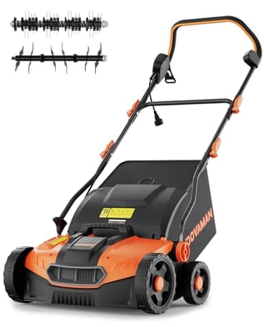 DOVAMAN DS16A 2-in-1 Elektro-Vertikutierer & Rasenlüfter, 1500W, 40 cm Arbeitsbreite, 5 Tiefeneinstellungen, Klappbar, 45L Fangkorb, Höhenverstellbar, Leicht, Ideal zum Vertikutieren & Belüften
