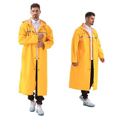 Pahajim Wasserdicht Regenponcho für Erwachsene Lang Regenmantel Damen Regenjacke Herren Atmungsaktiv Regencape mit Reißverschluss und Reflektierend Wiederverwendbar Rain Poncho für Outdoor