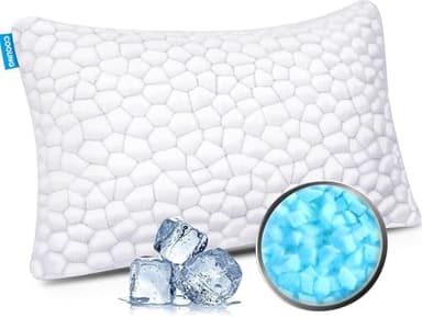 SUPA MODERN Kühlendes Bettkissen zum Schlafen, 1 Stück, verstellbares Bettkissen, Gel-geschreddertes Memory-Schaum-Kissen mit hypoallergenem bezug und verstellbarem Loft