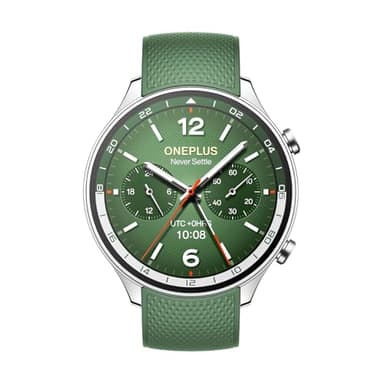 OnePlus Watch 2R Fitness Wellness Smartwatch mit GPS Dual-Frequenz, 32 GB Speicher, 100 Stunden Akkulaufzeit, 5ATM wasserdicht, Gesundheits-Tracking, AMOLED Display, Waldgrün