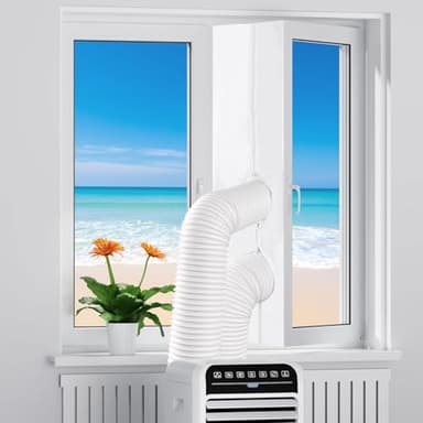 Fensterdichtungen für mobile Klimageräte, Wäschetrockner, Ablufttrockner, Bohrfreie Fensterdichtung (bis 4m) für Klimageräte/Trockner – Energiesparende Warmluftsperre