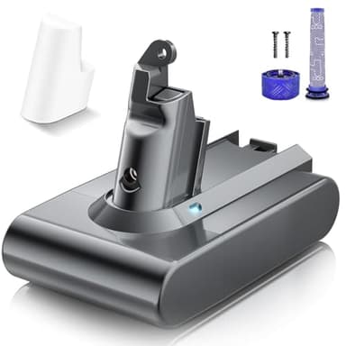 V6 Akku für Dyson, Powtree Ersatzakku für Dyson V6 DC62 SV03 DC58 DC59 DC61 DC72 DC74 SV04 SV05 SV06 SV07 SV09 Animal Absolute Staubsauger (2 Filter + 1 Batterie Schutzkappe + 2 Schrauben)