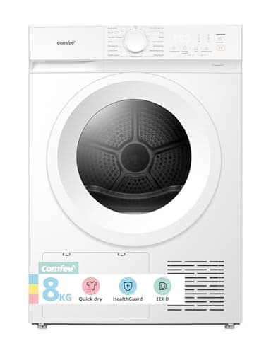 Comfee Wärmepumpentrockner, 8kg, Energieklasse D mit Wärmepumpentechnologie, UV-Licht für hygienische Reinheit, Auffrischen, LED-Display,Schnelltrocknen,CD08EHP05W,Weiß [Energieklasse D]