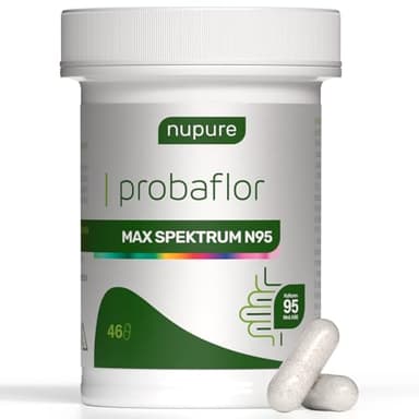 Nupure® Probaflor MAX SPEKTRUM N95 – 95 Bakterienstämme, 95 Mrd. KBE pro Kapsel, mit Lactobacillus & Inulin, magensaftresistente Kapseln, 46 Stück