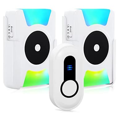 SANJIE Funkklingel Batteriebetrieben,1000m Funk Reichweite Klingel Haustür,Türklingel Funk mit RGB Licht 110dB auf 4 Modes,IP55 Funkklingel Aussen Wasserdicht 2 Empfänger 1 Sender