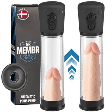Mr. Membr Penispumpe für Penisvergrößerung - Vakuumpumpe für den Mann - Sexspielzeug Penis Pumpe mit 3 Intensitäten - Penispumpe Elektrisch Penis Enlarger - Penis Enlargement Vacuum Pump Sex