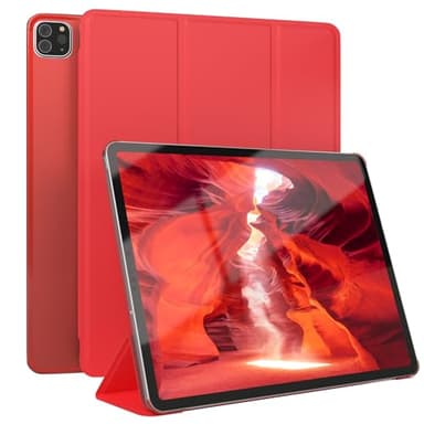 EAZY CASE - Hülle für iPad Pro 12.9" [Modell 2018/2020/2021/2022] - 12.9 Zoll Hülle für iPad 12.9 Pro Case - Hülle Tablet Cover - Smartcase zum Aufstellen - Klappcase Auto Sleep Wake Up Rot