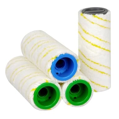 4 Stück Ersetzen Mikrofaserwalzenset für Kärcher FC3 FC3D FC5 FC7, Ersatzrollen für Kärcher EWM 2 Cordless Elektrischer Bodenreiniger ‎2.055-006.0 (Gelb)