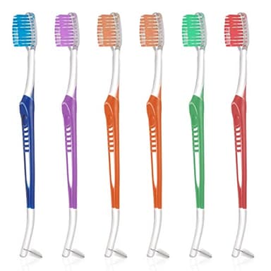 Firtink 6 Stück Kieferorthopädische Zahnbürste, Doppelendige V-Trimm Tuft Zahnbürste Interdental Zahnbürste für Zahnspangen und Zahndetailreinigung