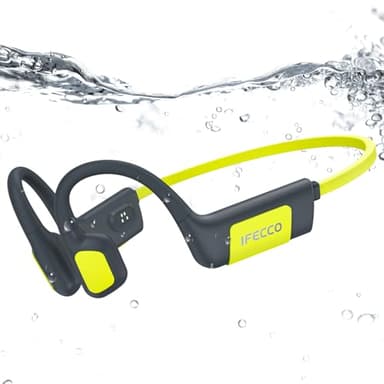 IFECCO Kopfhörer Schwimmen, Knochenschall Kopfhörer Bluetooth 5.4, IP68 wasserdichte Open Ear KopfhöRer mit MP3-Player 32GB Speicher, Unterwasser Sport Kopfhörer für Schwimmen Fahrrad Laufen