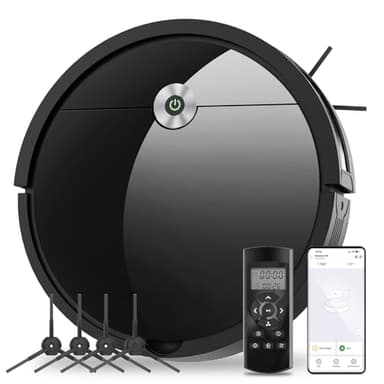 Vexilar W6 Saugroboter ohne Wischfunktion mit 2800Pa Saugkraft, 140 Min. Laufzeit, App-, Sprach-& Fernsteuerung, B¨¹rstenloser Staubsauger Roboter f¨¹r Tierhaare, Teppiche, Hartb?den