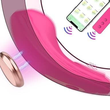 Wearable Butterfly Slip Vibrator mit APP & Fernbedienung, Bluetooth Paar Vibrator Tragbarer Mini Lay-on Vibrator mit 10 Modi für Sie Klitoris Vaginal, Sexspielzeug mit Magnetclip für Frauen