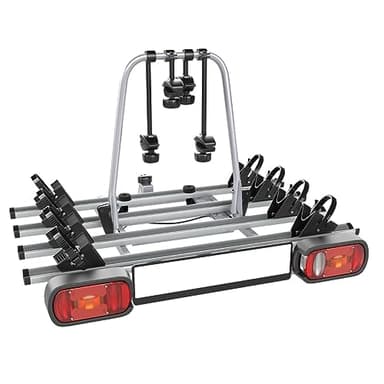 AHIRO4 Anhängerkupplung Fahrradträger für 4 Fahrräder abklappbar abschließbar aus Stahl und Aluminium