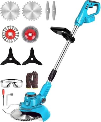 Akku Rasentrimmer für Makita-Akkus mit 4 Klingentypen Bürstenlose Rasentrimmer mit Unkrautbürste, 4-in-1 Rasentrimmer Elektrisch