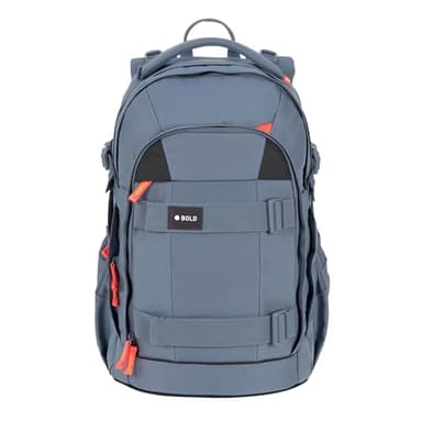 BOLD Lässig Schulrucksack mit Reflektoren und höhenverstellbarem Rückenteil/School Backpack Bold blue