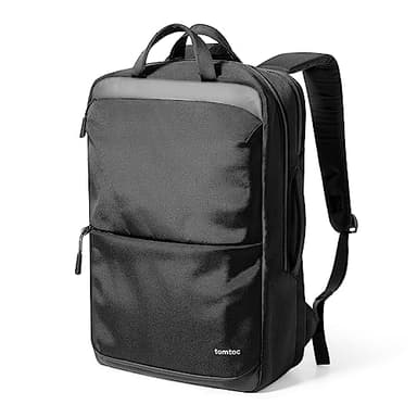 tomtoc 24L Business Laptop Rucksack für 15,6-16 Zoll Computer, Tagesrucksack Professional Backpack Rucksäcke mit Kabel Durchgangstasche für Büro, Arbeit, Alltag, Schwarz