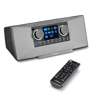 MEDION P85333 Internetradio mit DAB+ (WLAN, UKW, Spotify Connect, Amazon Music, DLNA, USB, Kopfhörer-Anschluss, AUX, Stereo Line-Out Cinch, Sleep Timer) grau
