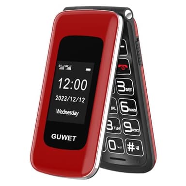 Guwet G739 Mobile Seniorenhandy ohne Vertrag, 2G GSM, Dual SIM mit Notruftaste, Rentner Handy große Tasten, 1600 mAh Akku Lange Standby-Zeit Rot