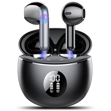Bluetooth Kopfhörer, In Ear Kopfhörer Kabellos Bluetooth 5.4 Kabellose Kopfhörer mit 4 Mic, 2025 Kabellose Kopfhörer 50 Std ENC Noise Cancelling Earbuds Tiefer Bass, IP7 Wasserdicht Ohrhörer, USB-C