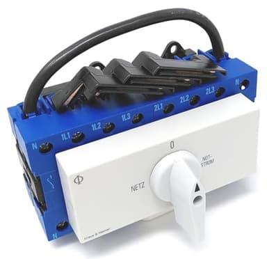 Kraus & Naimer KA63B T904 VE2 +F437 Umschalter 4-polig 63A mit Stellung Netz 0 Notstrom Schnappbefestigung Lastschalter