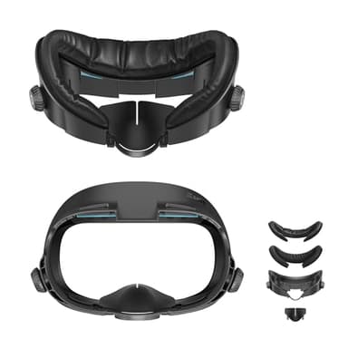AMVR Verbessertes Comfort Face Cover Pad Facial Interface Kompatibel mit Meta/Oculus Quest 3 Zubehör, mit verstellbarem Drehknopf, mit PU Face Cushion Pad und Ice Silk Cotton