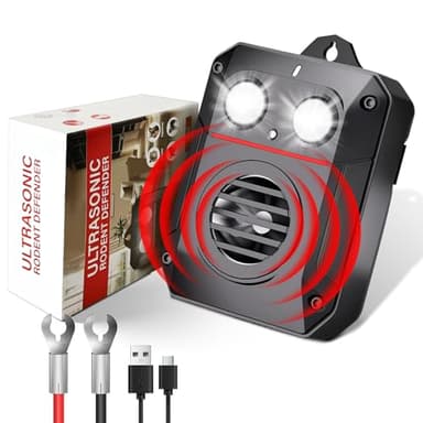 MEKEET Marderabwehr-Frei Mobil Marderschreck Auto mit Blitzlicht | 12v autobatterie & AA-Batterie & USB | Marderschreck Marder im Motorraum, Marderschutz für kfz, Dachboden, Haus, Garten