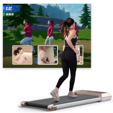 Walking Pad Raceable Lacuffy 2,5 HP, Max 136kg Laufband für Zuhause, Laufband Schreibtisch mit Smart App-Steuerung, Treadmill mit Trainingseinheiten und Multiplayer-Laufwettbewerben