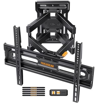 Perlegear TV Wandhalterung für 23-70 Zoll TVs bis 50 kg, Höhenverstellbare Wandhalterung Fernseher mit Schnelle Neigungsverstellung, Fernseher Halterung 55 Zoll Schwenkbar, Max VESA 400x400 mm