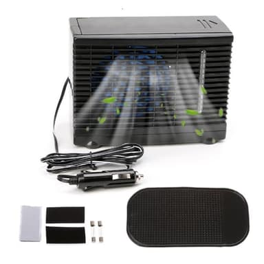Tragbare Klimaanlage für Auto, 12 V Klimaanlage, eiskalter Ventilator, Auto-Ventilator mit Kaltwassertank, für Tisch, Regal, Luftkühler für Büro, Schlafzimmer, Häuser und Autos, Camper, Reisende