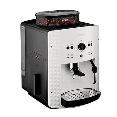 Krups Arabica Picto Kaffeevollautomat, Milchschaumdüse, 2-Tassen-Funktion, Drehregler, Einfache Reinigung, Kaffeemaschine, TÜV-Siegel, Weiß, EA810870