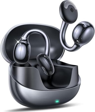 JOYROOM Open Ear Kopfhörer,【App-Steuert-Sound】Bluetooth 5.4 ClipOn Kopfhörer Kabellos, 4.9g Ultraleicht & Komfortabel, KI-ENC, Auto-L/R-Erkennung, Immersiver Sound, Perfekt für Sport & Alltagskomfort