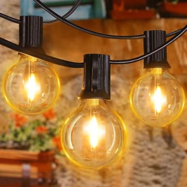 Ollny Lichterkette Außen 20M, Lichterkette Outdoor mit 35+2 G40 Glühbirnen Lichterkette, LED lichterkette aussen für Garten, Pavillon, Terrasse, Hochzeiten, Partys