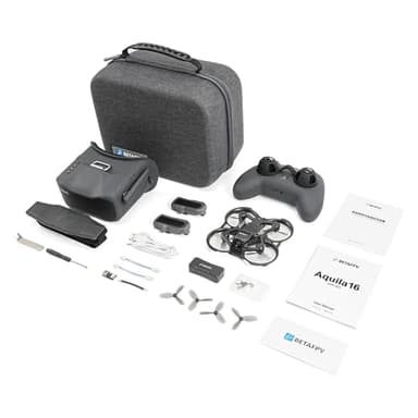 BETAFPV Aquila16 FPV-Kit mit LiteRadio 2 SE-Sender für Simulator, VR03-Brille mit DVR-Aufnahmefunktion, 3 Flugmodi, Unterstütztes 1S RTF-Kit für FPV-Anfänger zum Fliegen im Innen- und Außenbereich