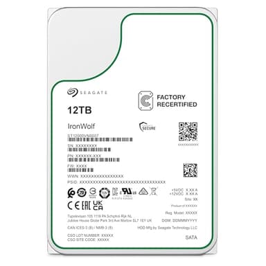 Seagate IronWolf NAS 12TB Interne Festplatte CMR 3.5 Zoll Sata III 256MB, ST12000VN0007 (Generalüberholt)