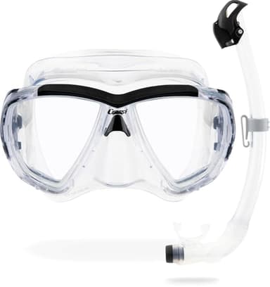 CRESSI Big Eyes + Seal Dry Combo Clear/Black - Kombi Set für Erwachsene mit Big Eyes Maske und innovativem Snorkel Seal Dry, ideal zum Tauchen und Schnorcheln, Klar/Schwarz, Einheitsgröße