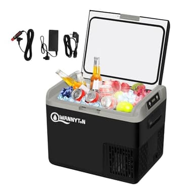 WANNYTON Mini Kühlschrank, Kompressor Kühlbox, 18 Liter 100-240V AC/12V DC, elektrische Kühlbox mit Kühlung Funktion, für den Auto- und Heimgebrauch, für Getränken