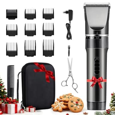 Haarschneidemaschine Profi Haarschneider Leiser Motor Selbstschärfende Titanium Keramik klingen Langhaarschneider Akku Kabellose 2000mAh Batterie Haartrimmer Set für Familien